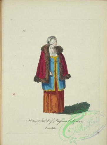 fashion-01073 - 321-Morning habit of a Russian lady in 1764, Femme Russe