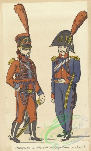 military_fashion-07871 - 101769-Netherlands, 1807-Trompette et Officier de l'artillerie a cheval