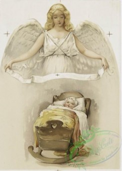 angels-00007 - 1174-Christmas cards and 'cities of the U. S.' depicting an angel, a baby in a cradle, mother holding baby, people representing 14 American cities.100646 [1186x1661]
