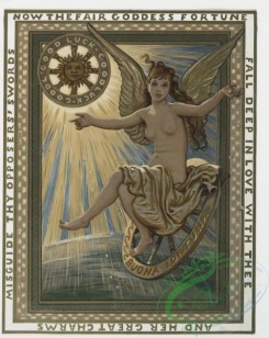 angels-00036 - 206-Birthday, Christmas and New Year cards depicting the Goddess of Fortune, clovers, steering wheels, elves, a bell and decorative ornamentation.104026 [1522x1912]