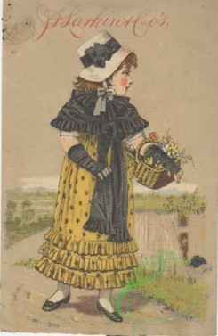 ephemera_advertising_trading_cards-00819 - 0819-Girl in yellow, black dress, hat, holding basket [1955x3000]