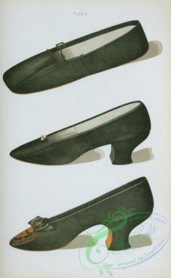 fashion-00540 - 05-[Three black satin shoes. The third is the Jubliee Shoe, embroidered with the Royal Crown and initials V. R., with motto ''God save the Queen.'' This