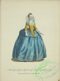 fashion-00975 - 217-Habit of a lady in the court of Queen Elizabeth in 1559, Habit d'une dame de la cour de la Reine Elizabeth