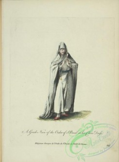 fashion-01132 - 383-A Greek nun of the order of St, Bazil in her choir dress, Religieuse Grecque de l'Ordre de St, Bazil en habit de choeur
