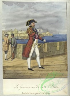 military_fashion-00210 - 106820-Knights of Malta, 1048-1799-Le Gouverneur du Fort St. Elme. Vue du dit Fort et portion de la Vallette