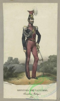 military_fashion-01071 - 106399-Belgium, 1830-1831-Officer des lancers, (Cavalerie belge.) 1830