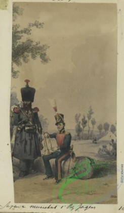 military_fashion-01077 - 106423-Belgium, 1832-Soldier und Musieker, 1' Regiment Jagen
