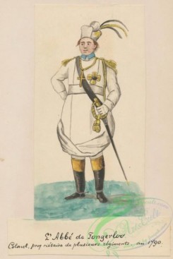 military_fashion-01184 - 106688-Belgium, 1788-1800-L'Abbe de Tongerloo. Colonel, proprietaire de plusieurs regimets, an 1790