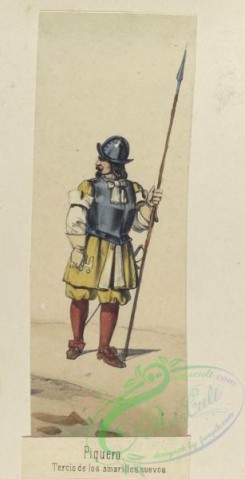 military_fashion-04607 - 106669-Spain, 1560-1695-Piquero. Tercio de los amarillos nuevos. 1680