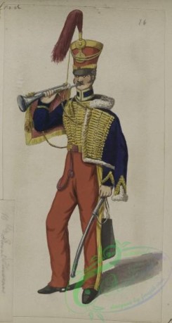 military_fashion-05268 - 200891-Great Britain, 1828, royal hussar, trumpeter