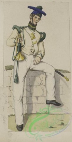 military_fashion-05281 - 200905-Great Britain, 1828, bugler in white clothes