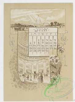 prang_calendars-00041 - 0970-Washington Calendar, 1890, July-December-U.S. Capitol, The Monument, Old Lockhouse, Bureau of Engraving and Printing, Morton Mansion, Massachuse 108440
