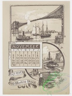 prang_calendars-00056 - 0975-New York Calendar 1890, July-December-General Grant's Tomb, Riverside Park and the Hudson, Central Park, The Belvedere, The Obelisk, The Lake, T 108464
