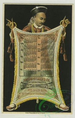 prang_calendars-00088 - 1289-Trade card and calendar with the text-Joseph Steiner & Co., Importers and dealer in choice teas and spices, 132 Sixth Ave., N.E. Corner of 10th St 101092