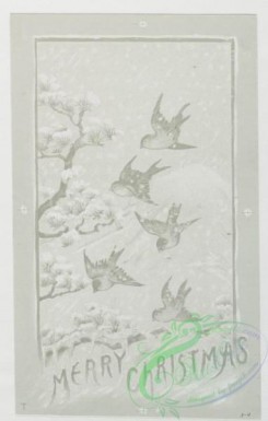 prang_cards_black-and-white-00114 - 0373-Christmas cards depicting winter scenes, spring, women and birds 105357