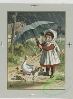 prang_cards_kids-00064 - 0447-Christmas and New Year cards depicting toys, children, sledding, profiles, holly, an umbrella, a river, birds and animals, including dogs, cats, a goa 105885