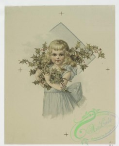 prang_cards_kids-00102 - 0715-Christmas cards depicting young girls with holly and mistletoe 107458