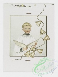 prang_cards_kids-00177 - 1172-Valentines, Christmas cards and calendars for 1894 depicting children, hearts, lockets, swings, flowers, bells, birds, hats, landscapes, trees, houses 100625