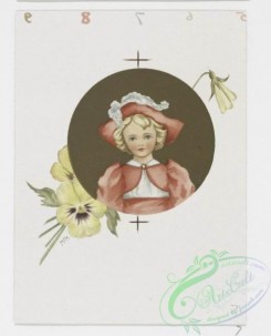 prang_cards_kids-00181 - 1172-Valentines, Christmas cards and calendars for 1894 depicting children, hearts, lockets, swings, flowers, bells, birds, hats, landscapes, trees, houses 100629