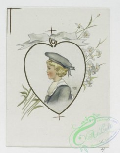 prang_cards_kids-00182 - 1172-Valentines, Christmas cards and calendars for 1894 depicting children, hearts, lockets, swings, flowers, bells, birds, hats, landscapes, trees, houses 100630