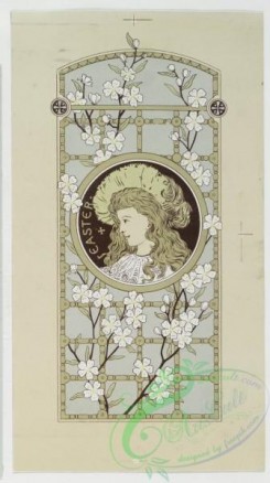 prang_cards_people-00001 - 0276-Easter cards with text, depicting the outdoors, flowers, girls and decorative designs 104537